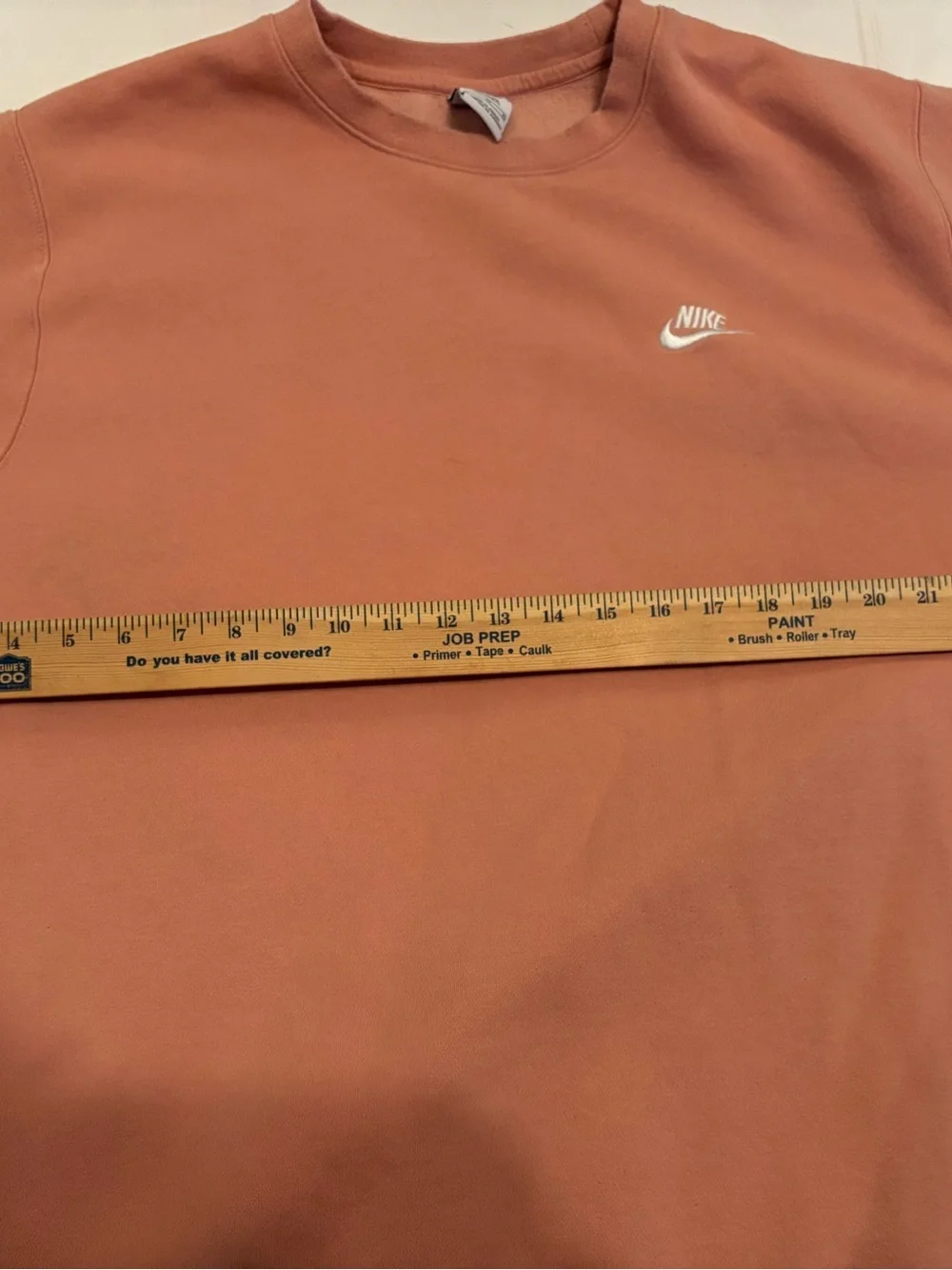 Nike XL Tall Coral Pink Crewneck Sweatshirt Embroidered Swoosh